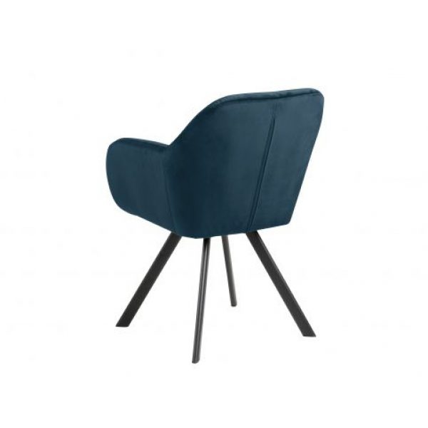 Armstoel Lola Navy Blue Velvet Draaibaar
