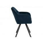 Armstoel Lola Navy Blue Velvet Draaibaar