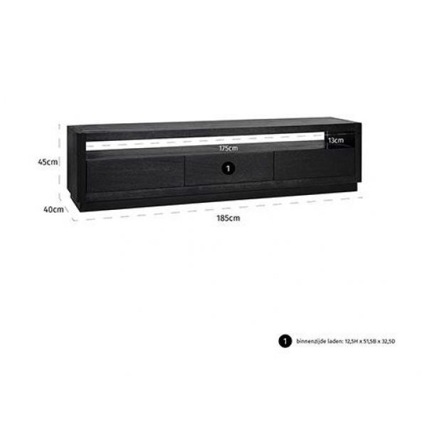 TV dressoir Oakura 3-laden (Black)