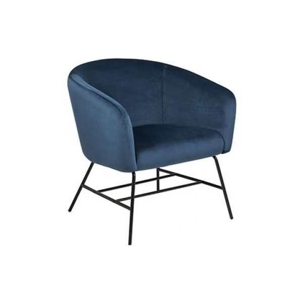 Lounge stoel Ramses Donker Blauw Velvet