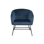 Lounge stoel Ramses Donker Blauw Velvet