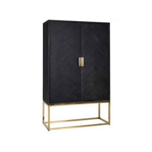 Wandkast Blackbone gold 2-deuren laag (Black rustic)