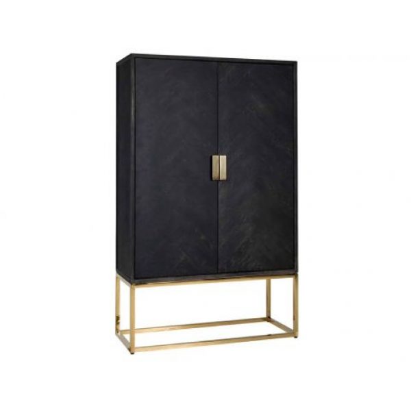 Wandkast Blackbone gold 2-deuren laag (Black rustic)