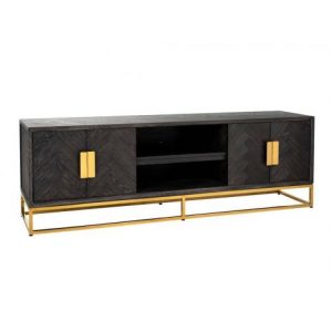 TV-dressoir Blackbone gold 4-deuren 185 (Black rustic)