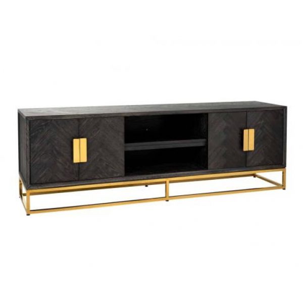 TV-dressoir Blackbone gold 4-deuren 185 (Black rustic)