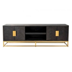 TV-dressoir Blackbone gold 4-deuren 185 (Black rustic)