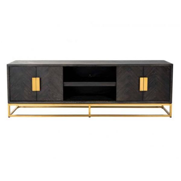 TV-dressoir Blackbone gold 4-deuren 185 (Black rustic)