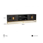 TV-dressoir Blackbone gold 4-deuren 220 (Black rustic)