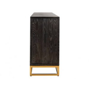 Dressoir Blackbone gold 4-deuren + open vak (Black rustic)