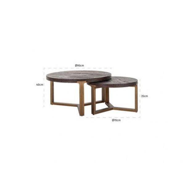 Salontafel Cromford Mill set van 2  (Brushed Gold)