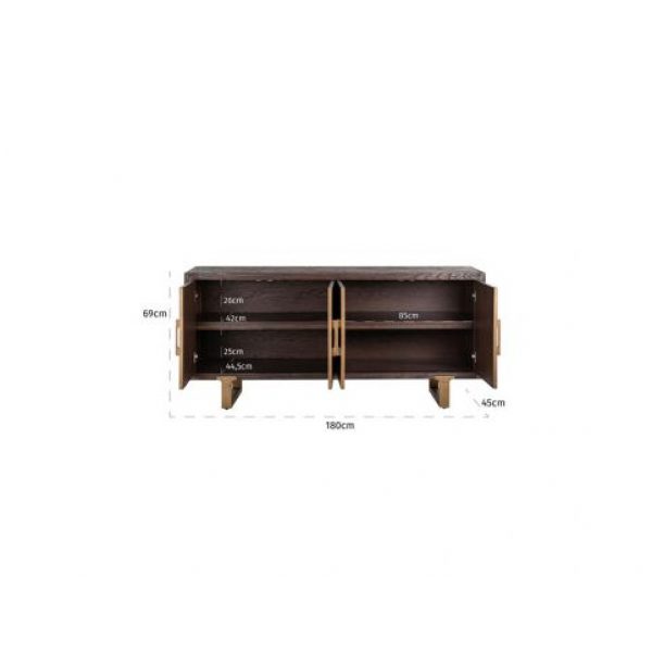 Dressoir Cromford Mill 4-deuren (Brushed Gold)