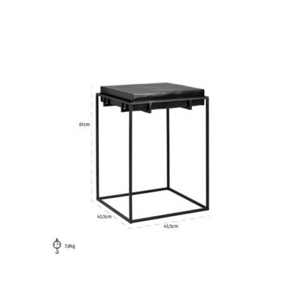 Bijzettafel Bolder aluminium zwart (Black)