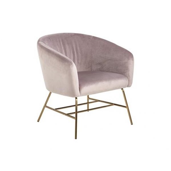 Lounge stoel Ramses Zacht Roze Velvet