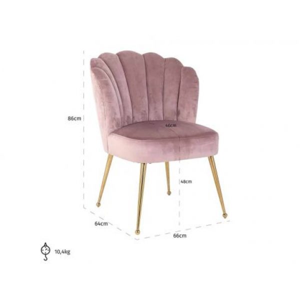 Stoel Pippa Green velvet / gold (Quartz Green 501)