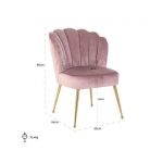 Stoel Pippa Stone velvet / gold (Quartz Stone 101)