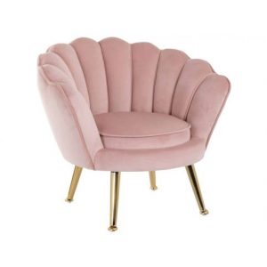 Kinderstoel Charly Pink velvet / gold (Quartz Pink 700)