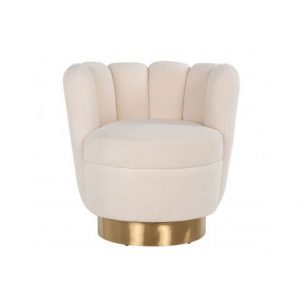 Fauteuil Mayfair White teddy / Brushed gold ()