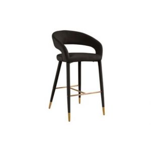 Barstoel Gia Antraciet velvet  Fire retardant (FR-Quartz 801 Antraciet)
