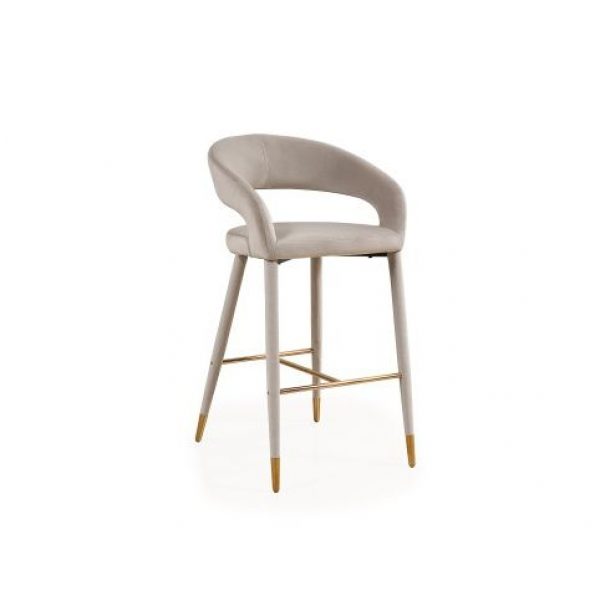 Barstoel Gia Khaki velvet Fire retardant (FR-Quartz 903 Khaki)