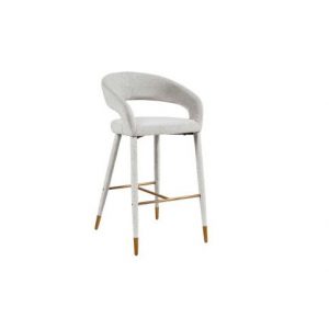 Barstoel Gia White bouclé Fire retardant (FR-Copenhagen 900 Bouclé White)