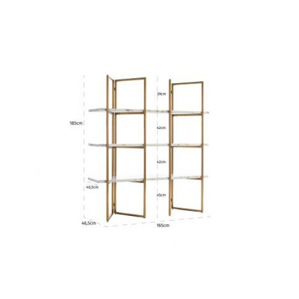 Wandkast Lagrand Gold met 3 planken  (Gold)