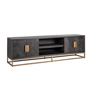 TV-dressoir Blackbone brass 4-deuren 200 (Black rustic)