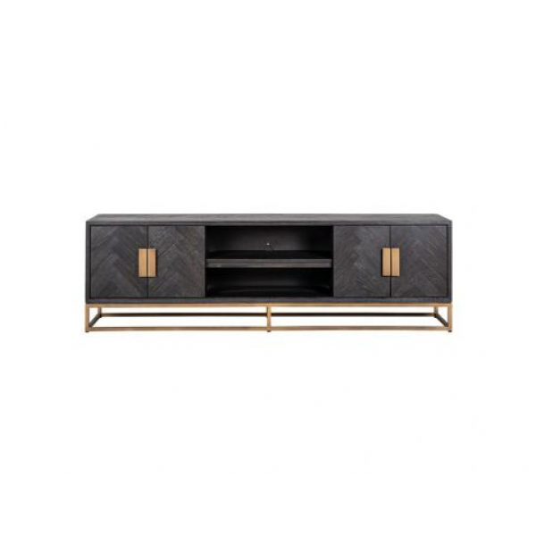 TV-dressoir Blackbone brass 4-deuren 200 (Black rustic)