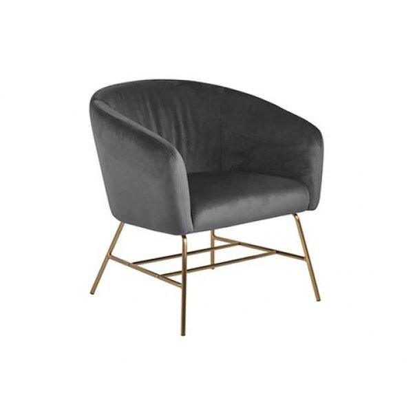 Lounge stoel Ramses Antraciet Velvet