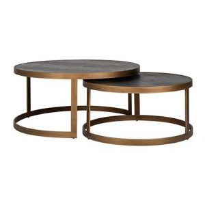 Salontafel Blackbone brass set van 2  (Black rustic)