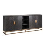 Dressoir Blackbone Brass 4-deuren + open vak (Black rustic)