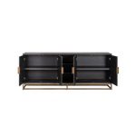 Dressoir Blackbone Brass 4-deuren + open vak (Black rustic)