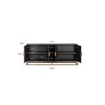 Dressoir Blackbone Brass 4-deuren + open vak (Black rustic)