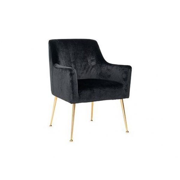 Stoel Harper zwart Croco  (Croco Velvet Black HD007)