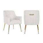 Stoel Harper White Bouclé / brushed gold (Copenhagen 900 Bouclé White)