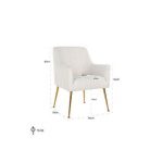 Stoel Harper White Bouclé / brushed gold (Copenhagen 900 Bouclé White)