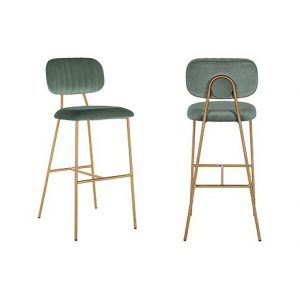 Barstoel Xenia Jade Velvet / Brushed Gold (Genova 504 Jade)