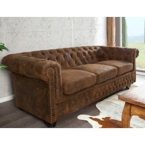 Sofa Chesterfield Edward 3-zits Vintage Bruin