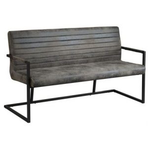 Showroommodel Eetkamerbank Imperial Grijs / Zwart Frame, zelf afhalen