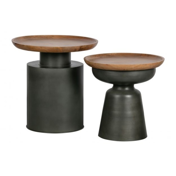 Dua Bijzettafel Hout/metaal Zwart