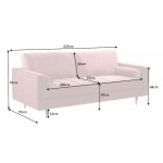 Sofa Knus 3-zits Velvet Roze