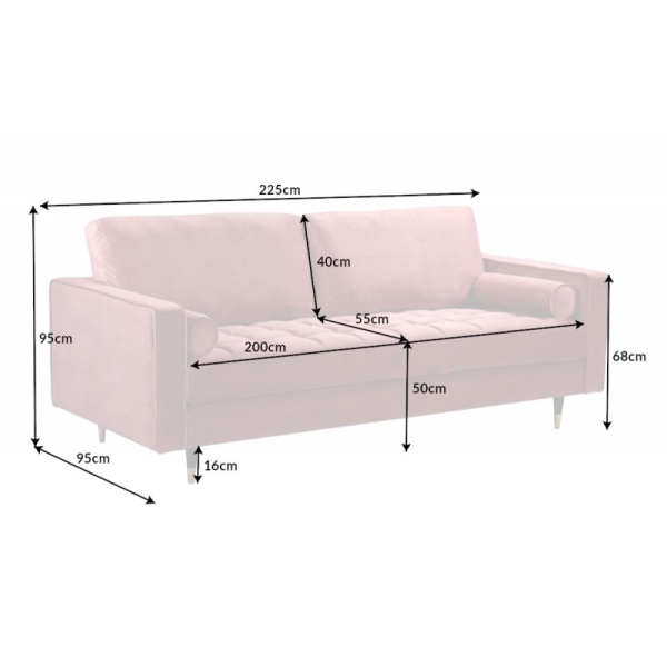Sofa Knus 3-zits Velvet Roze
