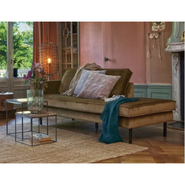 Rodeo Daybed Left Velvet Honing Geel