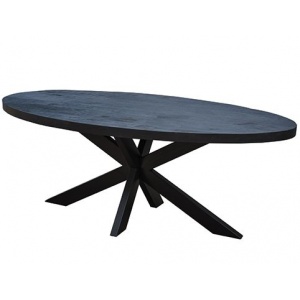 Eettafel Back To Black II Ovaal 210 Zwart Mangohout