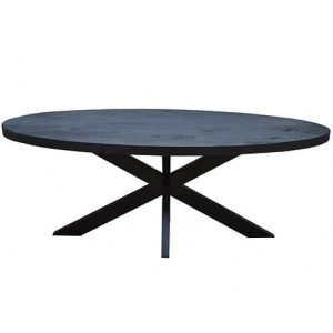 Eettafel Back To Black II Ovaal 210 Zwart Mangohout