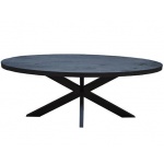 Eettafel Back to Black IV Ovaal 300 Zwart Mangohout