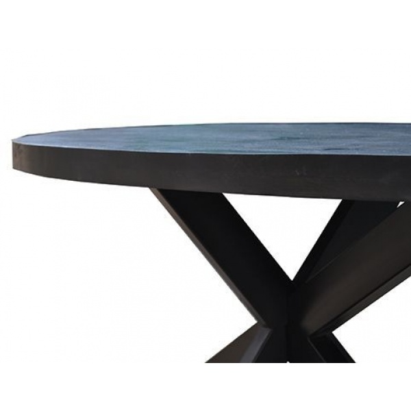 Eettafel Back to Black IV Ovaal 300 Zwart Mangohout