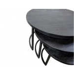 Salontafel Set van 3 Black Coins Large 3 cm dik blad