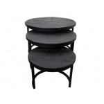 Salontafel Set van 3 Black Coins Large 3 cm dik blad