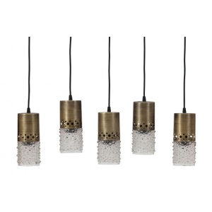 Sprinkle Hanglamp 5 Lampen Glas Antique Brass