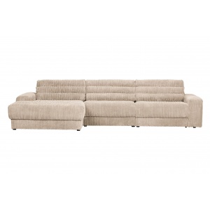 Date Chaise Longue Links Grove Ribstof Naturel